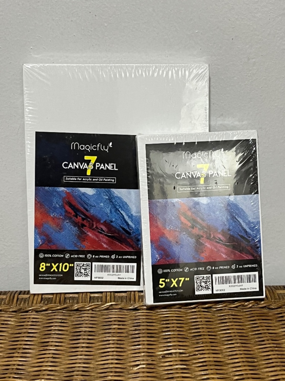 Magicfly painting canvas panels. Set of 2.  Sz. 5"x7 & 8"x10"